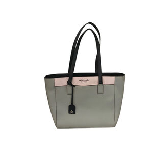 Kate Spade New York Laptop Tote Bag Leather Gray and Pink